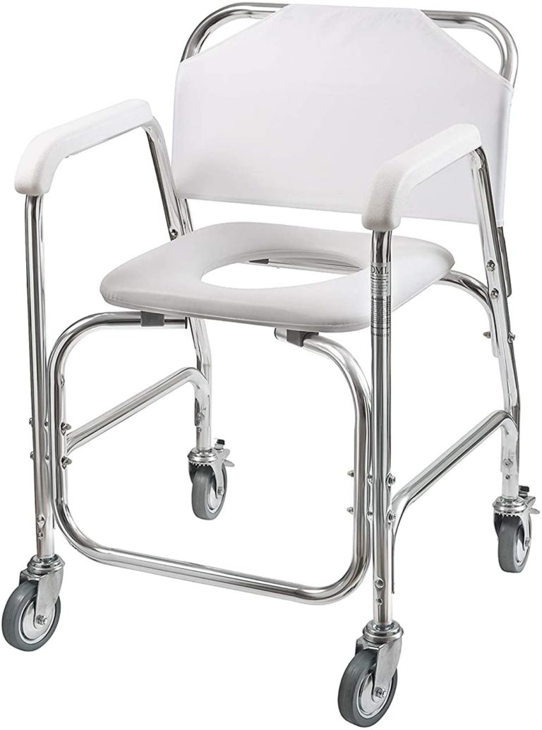 Dmi Rolling Shower And Commode Transport Chair With Wheels And Padded