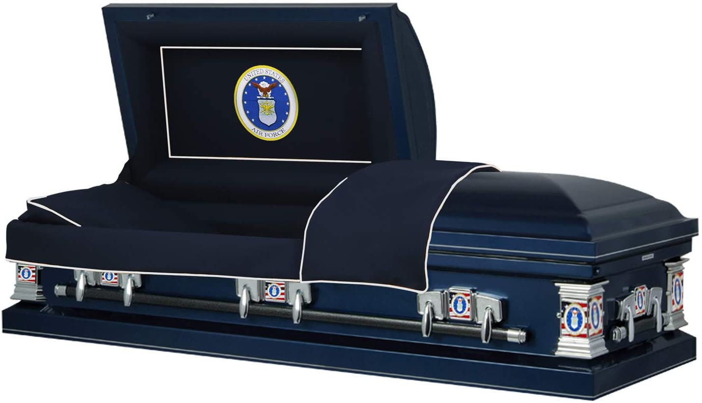 Titan Casket Veteran Select Steel Casket (Navy) Handcrafted Funeral ...
