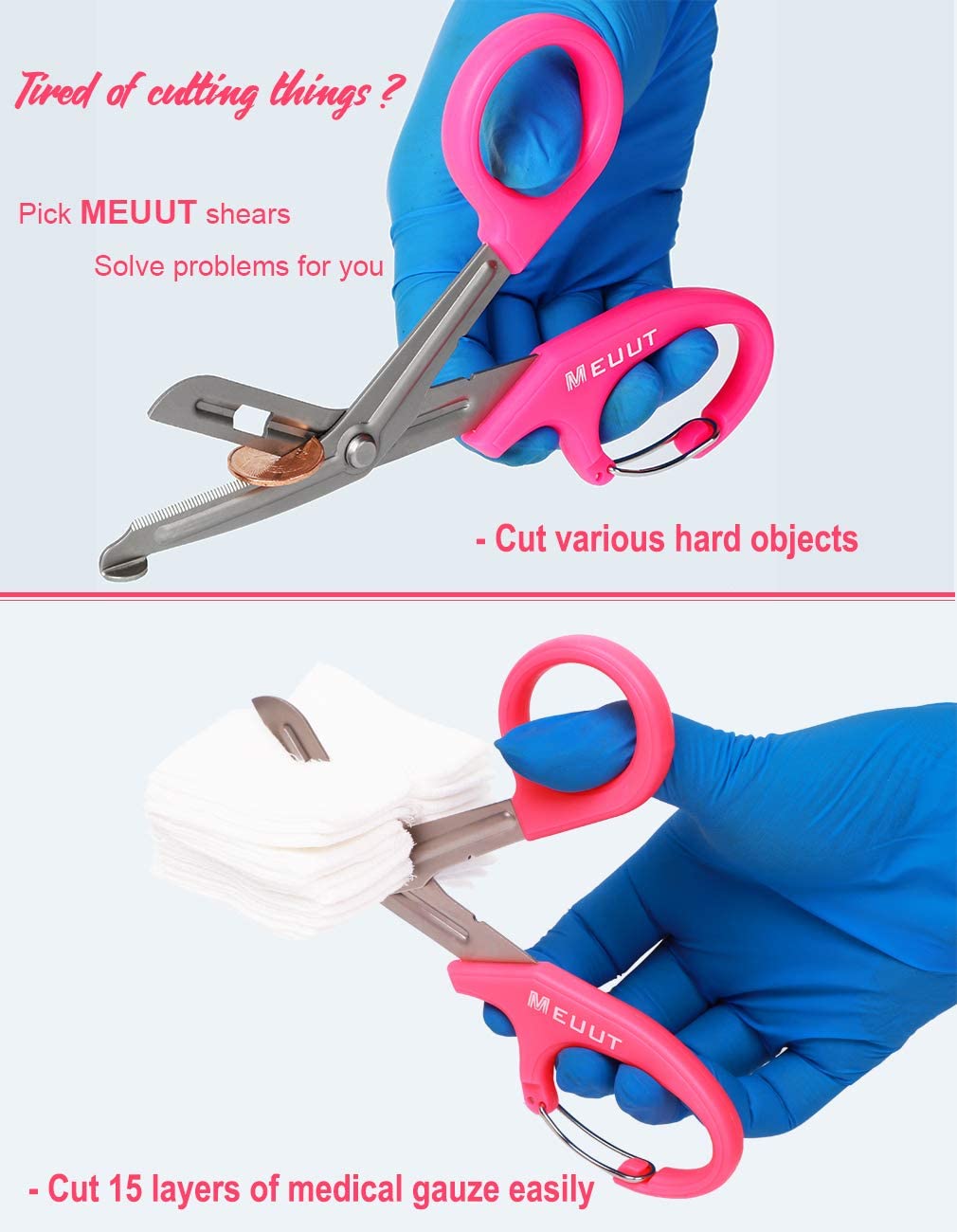 MEUUT 2 Pack Medical Scissors Trauma Shears -8 inch Patented Bandage  Scissors